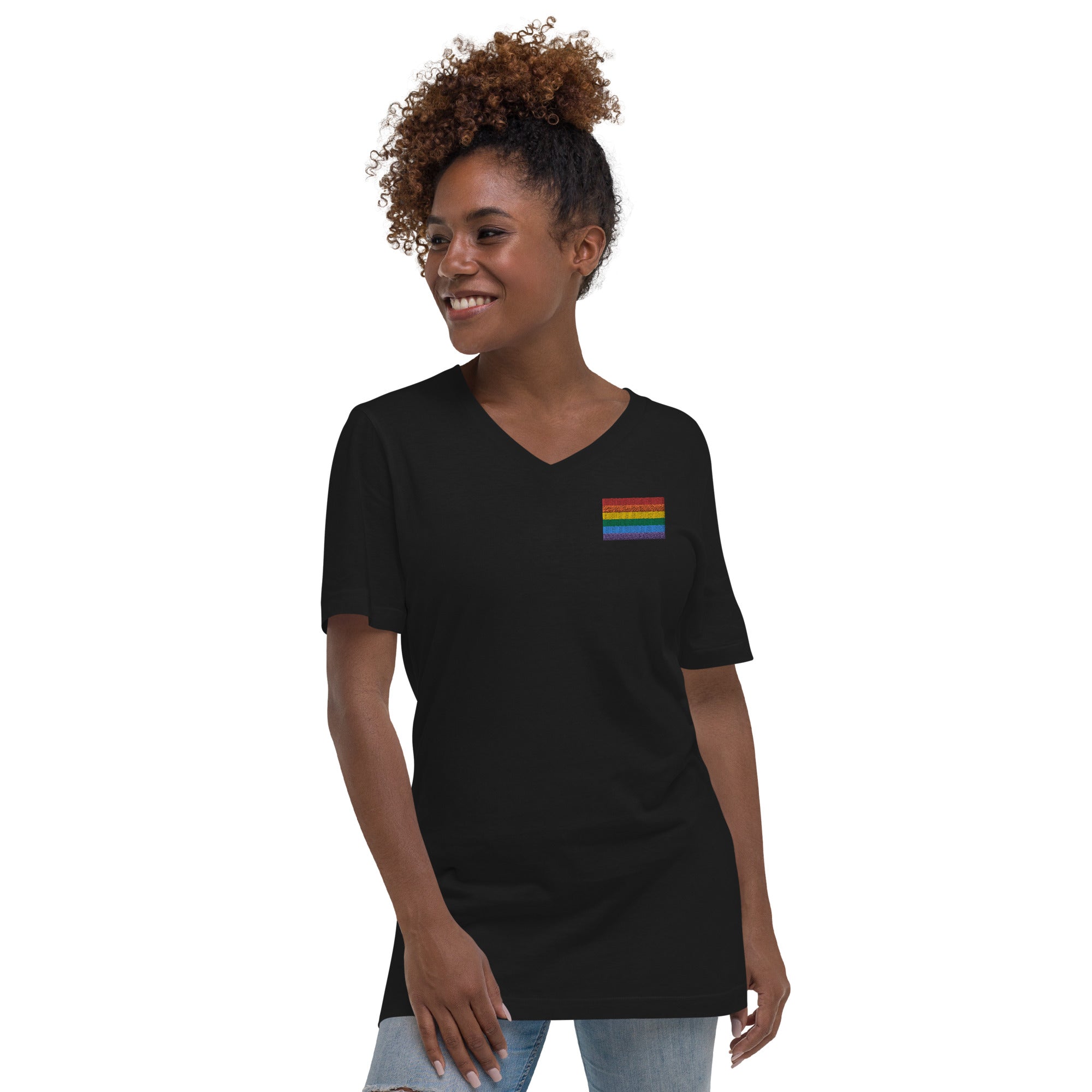 Rainbow Pride Short Sleeve V-Neck T-Shirt