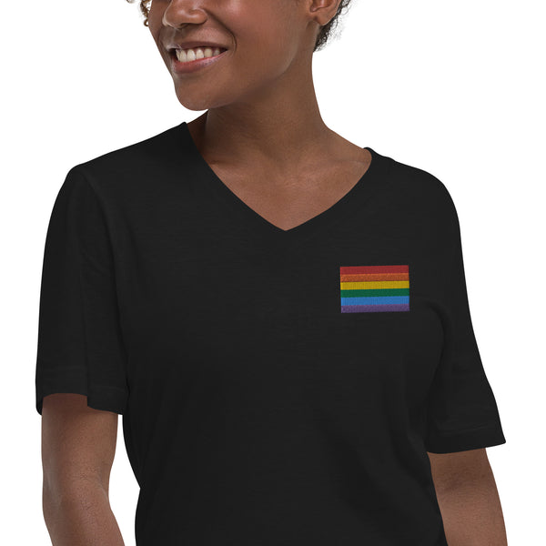 Rainbow Pride Short Sleeve V-Neck T-Shirt