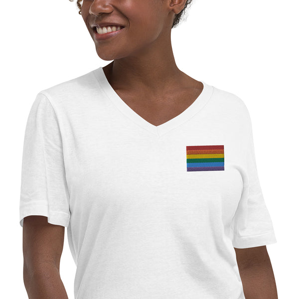 Rainbow Pride Short Sleeve V-Neck T-Shirt